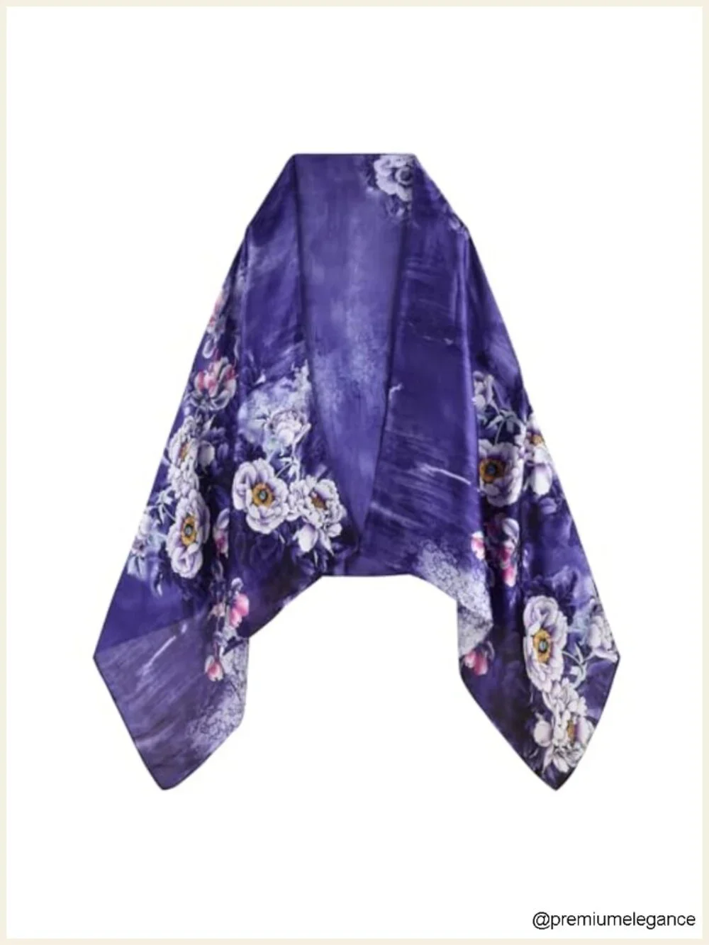 Silk Feel Scarf Wrap Pashmina Shawl Lightweight Floral Evening Wedding